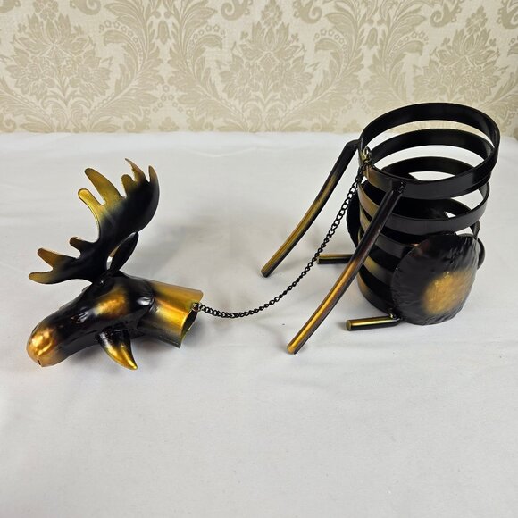 Metal Moose Wine Bottle Holder Steward Butler Free Standing Novelty Gift Humor - Picture 12 of 14